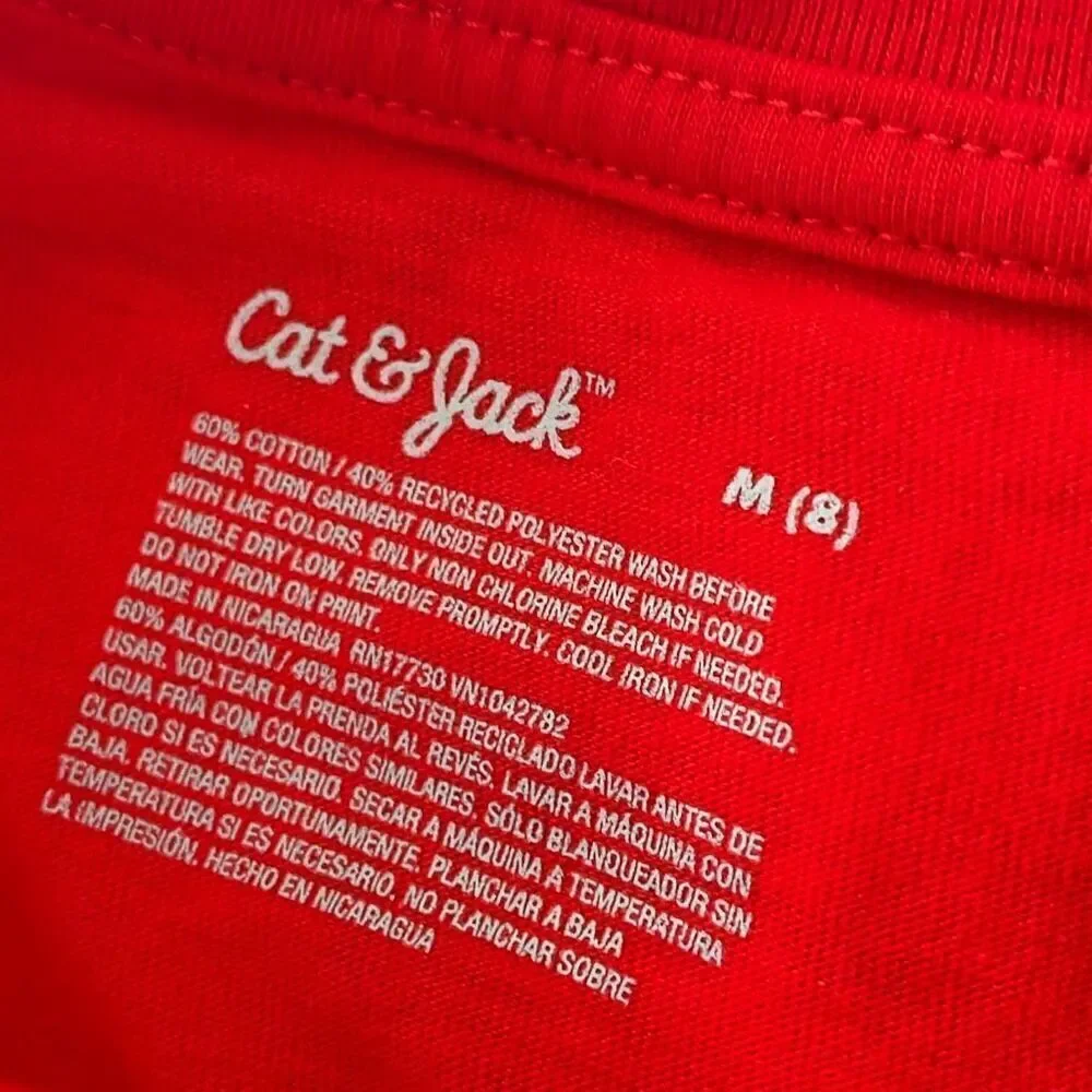 Cat & jack red unisex kids you’re totally jawbone red t shirt size medium 8